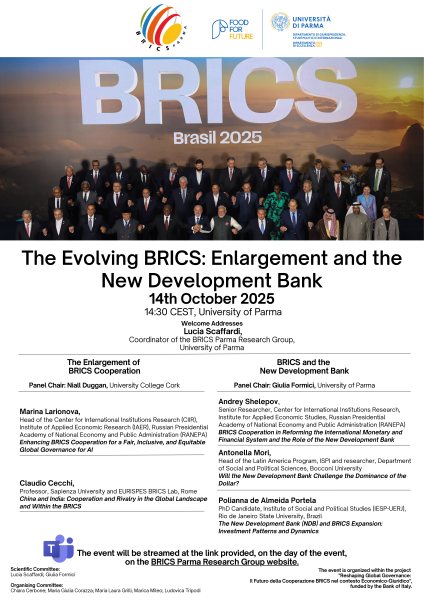  Convegno “The Evolving BRICS: Enlargement and the New Development Bank” - LINK ALLA RIUNIONE